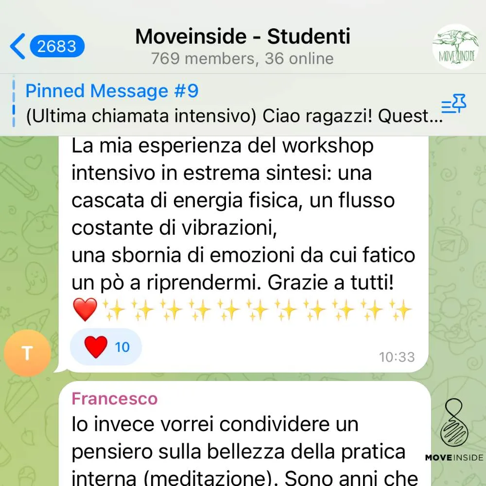 Messaggio di un partecipante dopo il retreat